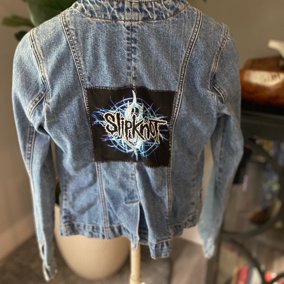 Jean jacket mossimo patches slipknot moon child welcome to the upside down Y2K - Picture 3 of 5